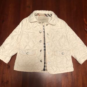 Baby’s 18 month Burberry off white quilted jacket